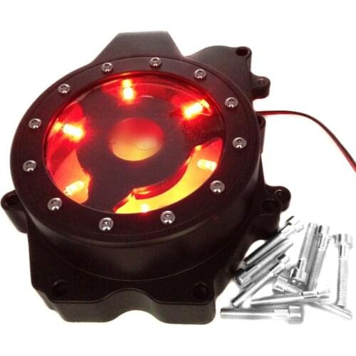 Aftermarket free shipping motorcycle parts Engine Stator LED cover see through for yamaha YZF R6 2003-2006 , 2006 YZF R6S BLACK