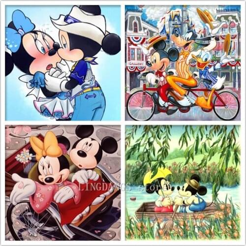 5D DIY Diamond Painting Disney Cartoon Movie Mickey Minnie Fantasia Diamond Embroidery Mosaic Cross Stitch Kits Home Decor Gift