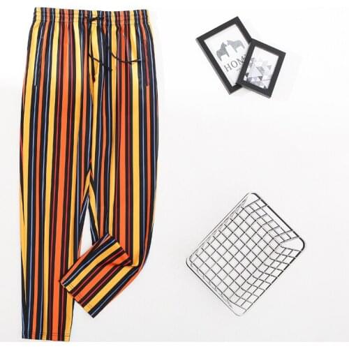 Pants England Style Stripe Printed Trousers Men Clothing Casual Loose Pants Streetwear Joggers ropa de hombre Fashion Trousers