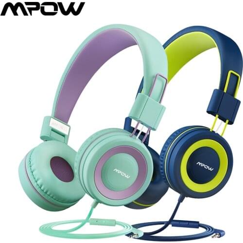 Mpow CH8 Kids Headphones Wired Headset Foldable 91dB Volume Limited Hearing Protection Children Headphone For Teens Girls Boys