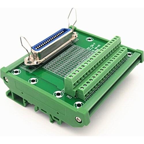 DIN Rail Mount 57Series 36-Pin 0.085" Female Header Connector Breakout Board