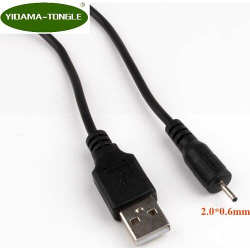 USB To 2.0 mm/0.6 mm DC Barrel Jack 5 Volt 2A Power Cable Adapter Wire Connector 2.0 x 0.6mm small pin 1m 3 feet