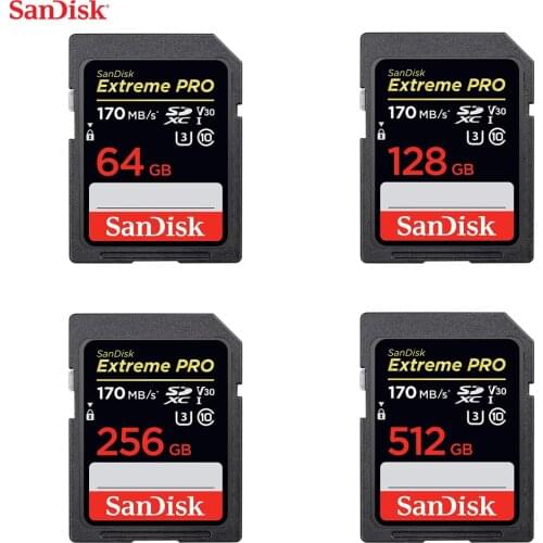 SanDisk Extreme PRO SD card 128GB 64GB 32GB 16GB 256GB SDHC Memory Card UHS-I High Speed 633X Class 10 95MB/s V30 for camera