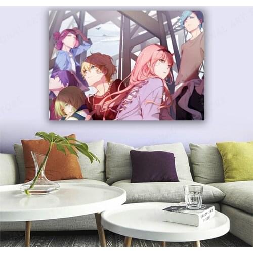 Zero Two 002 Hiro Ichigo Ikun Canvas Anime Pictures Home Decoration Paintings Poster HD Prints Wall Art Modular Living Room