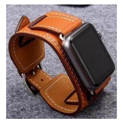 Genuine For Apple Watch band Buckle Cuff Leather Loop 42mm 38mm 40mm 44mm link bracelet For iwatch strap series 5 6 se 4 3 2 1