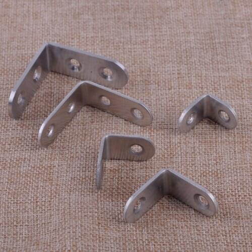LETAOSK 10pcs Stainless Steel L Shape 90 Degree Right Angle Bracket Corner Brace Joint for Shelf Support 2x2cm/2.5x2.5cm/3x3cm