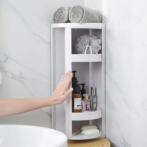 30-40cm Bathroom Accessories 360-Degree Rotating Wall-Mounted Multi-Function Shelf Shampoo Cosmetics Kitchen Household Storage