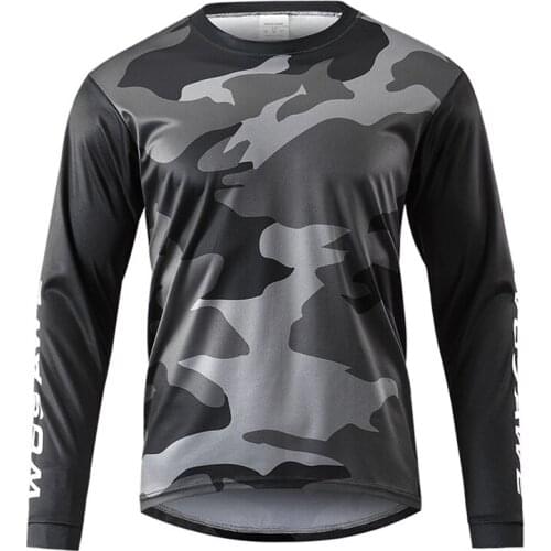 WOSAWE Mens Mountain Cycling Cross-country Shirt Lightweight And Quick-drying Long Sleeve Cycling Jersey ​Cycling Equipmen