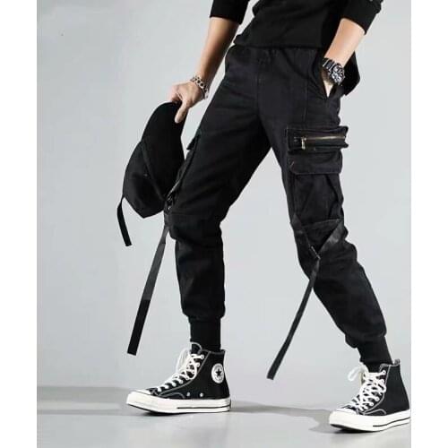 2021 Top Harajuku Fashion Stacked Sweatpants Men Jogger Street Wear Cargo Pants Hip Hop Clothing Polyester High Street Trousers