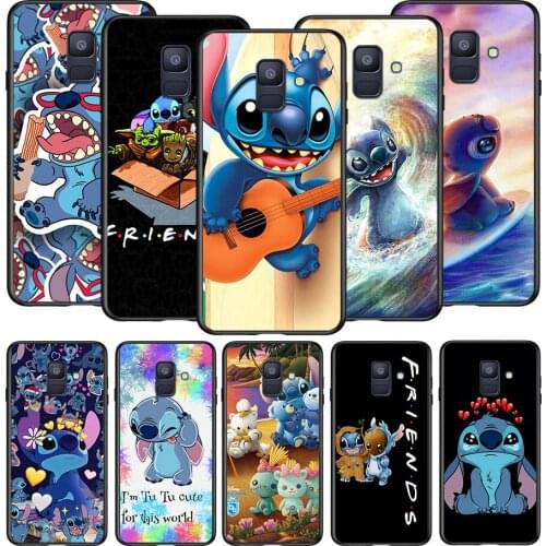 Star Baby Stitch For Samsung Galaxy A8 A9 A7 A750 A6 A5 A3 A6S A8S Star Plus 2016 2017 2018 Black Soft Phone Case