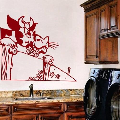 Wall Decals Cow Milk Animal Fun Pets Design Vinyl Sticker for Farming Dairy Farm Girl Boy Room Kitchen Kids Home Decor HY1500