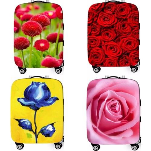 New Floral Rose Elastic Fabric Luggage Protective Cover For 18-32 Inch Trolley Case Suitcase Dust Cover Travel Accessories