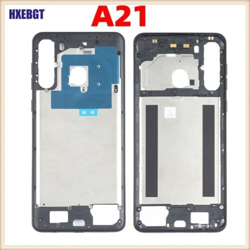 New Housing Chassis For Samsung Galaxy A21 A215 Middle Frame Bezel Housing Central Frame With Side Buttons Set Repair