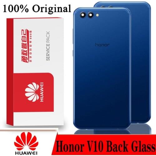 Original Back Cover for HUAWEI Honor V10 View 10 Glass Spare Parts Back Battery Door Housing with Camera Frame Repair Parts