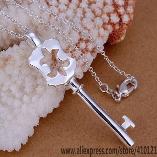 P075_2 Lucky Charm Silver Color Pendants For Women Jewelry Necklace Girl Lady Accessories Fashion Pendant Steller Key /fkfao