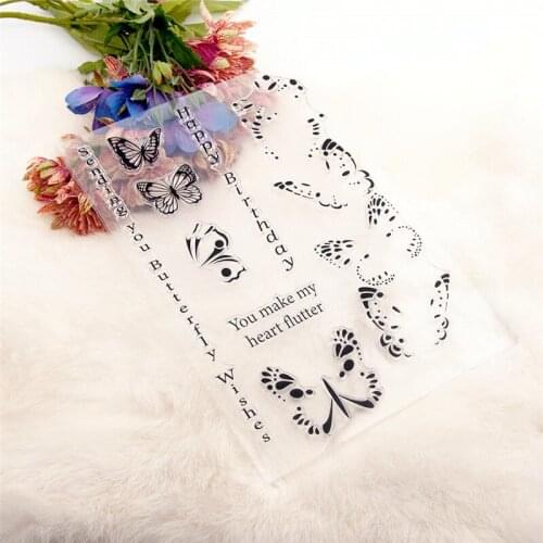 15x21cm Butterfly Transparent Seal Clear Stamps Silicone Seal TPR Halloween Christmas Roller Stamps DIY Scrapbook Album Card