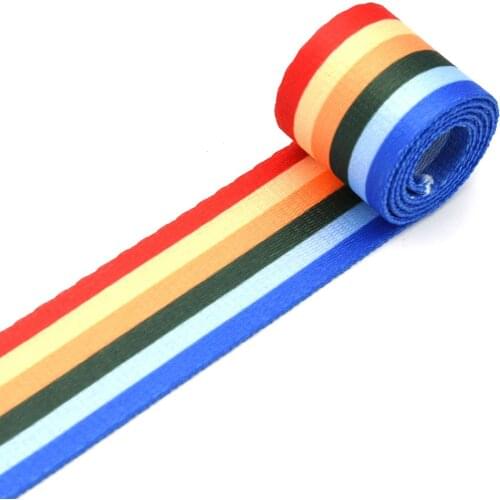 1.5"Webbing Belt Grosgrain Ribbon Multicolored Bag Belt Rainbow Ribbon Bag Webbing Dog Collar Webbing for Garment Textile Sewing