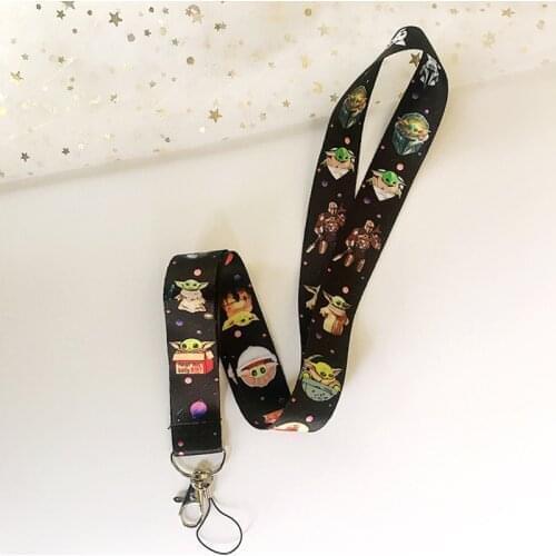 Star Wars Anime Figures Mobile Phone key Decoration lanyard The Star Wars Lanyards for Keys ID Straps Baby Yoda Badge Holder