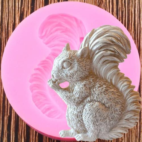 3D Cute Squirrel Silicone Molds Baby Birthday Cake Decorating Tools Fondant Chocolate Gumpaste Mould Candy Polymer Clay Moulds