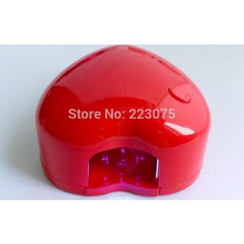 Red Top LED Nail Gel Cure Lamp UV Dryer Mini Heart Shape 1.5W