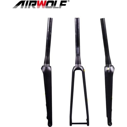 AIRWOLF Carbon Fork Road Bicycle Blade Length 379mm Max Tire Size 700*32C T1000 Toray Carbon Flat Mount Carbon Road Bike Forks