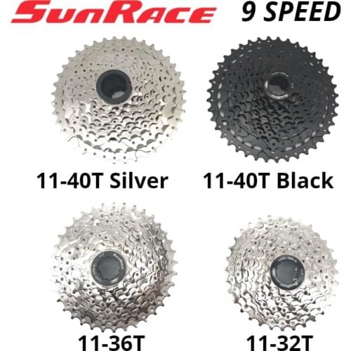 Sunrace 9 Speed 11-32T 11-36T 11-40T mtb bike cassette 9s 32t 36t 40t mountain bicycle freewheel for shimano 9s 9v systerm