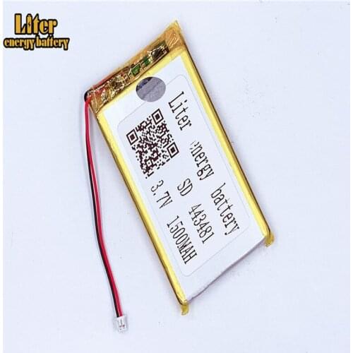Plug 1.25-2P 443481 453580 3.7V 1500mah hot sale lithium battery model polymer battery recharge batteries