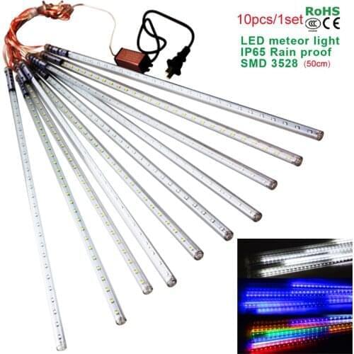 Waterproof LED christmas lights 10pcs/set SMD3528 Snowfall Tube 50cm Meteor Rain Led Tube Light for christmas decoration outdoor