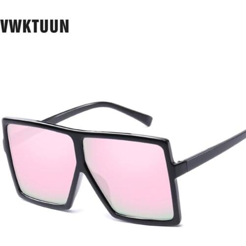 VWKTUUN Square Sunglasses Women Brand Designer Vintage Big Frame Sun glasses Outdoor Sport Square Points UV400 Female Sunglass