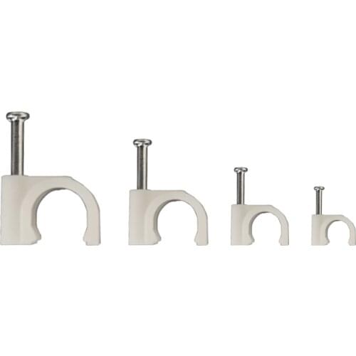 100PCS Round Cable Wire Clips 4mm 6mm 8mm 10mm Cable Management RG6 CAT6 RJ45 Electrical Wire Cord Tie Holder Circle cable clips