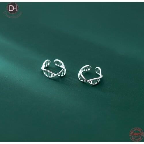 Dreamhonor Genuine 925 Sterling Silver Wave Twist Clip Earrings Jewelry Girl Gifts Korean Earrings