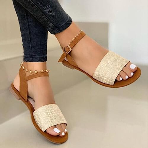 2021 Summer Women Sandal Womens Flat Summer Woman Comfort Ladies Open Toe Footwear Female Shoes Sandalias de las mujeres