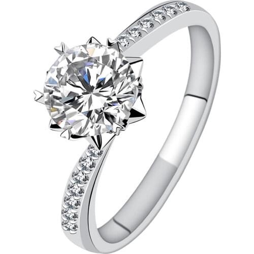 Original Design 925 Sterling Silver Diamond Ring Women Twisted Arm Luxury Exquisite Customized Love Snowflake Wedding Engagement