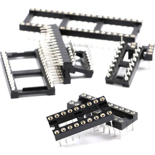 10pcs /lot C seat 6p / 8p / 12p / 24P / 40p flat pin dip straight socket chip seat IC integrated seat op amp seat linker