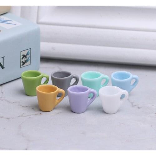 10pcs Home Tableware Decors Dolls Accessories Mini Miniature Dollhouse Coffee Cup Kitchen Room Food Drink