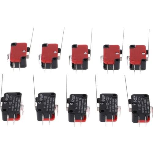 10pcs V-153-1C25 Limit Switches Long Straight Hinge Lever Type SPDT Micro Switch