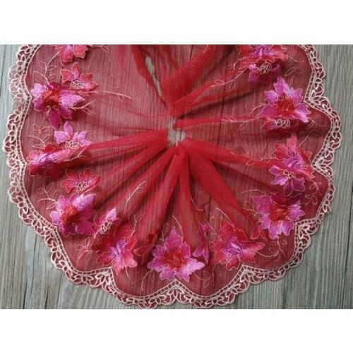 20Yds Embroidered Lace Trim Floral Applique Sewing Craft Wedding Bridal Dress Embellishment Party Decor Clothes Embroidery 16cm