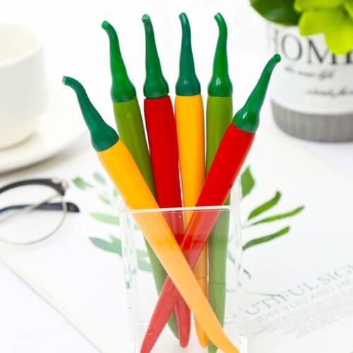24Pcs Cute Pepper Chili Gel Pens Kawaii Stationery Funny Back to School Stuff Thing Roller Ball Point Black Rollerball Ballpoint