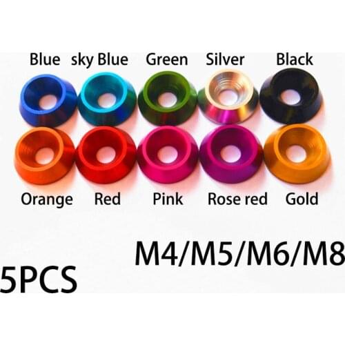 5pcs M4 M5 M6 M8 Aluminum alloy color countersunk umbrella flat head round head screw concave conical decorative groove washer