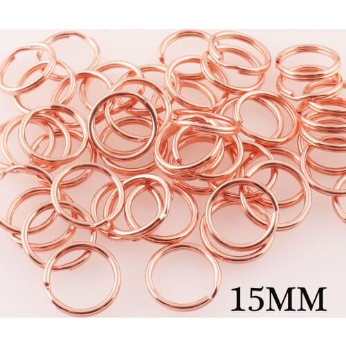 50 pcs Metal Rose Gold Key Rings,Keychain Connectors Jump Rings,Split Rings Circle Key Rings,O Ring Loop For Key Holders,di