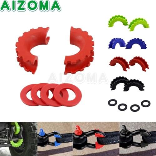 6pcs Auto Car Truck Shackles Protector Cover For Jeep Universal 5/8 Shackle Isolator Anti Rattle Protector Towing Part 4 Colors