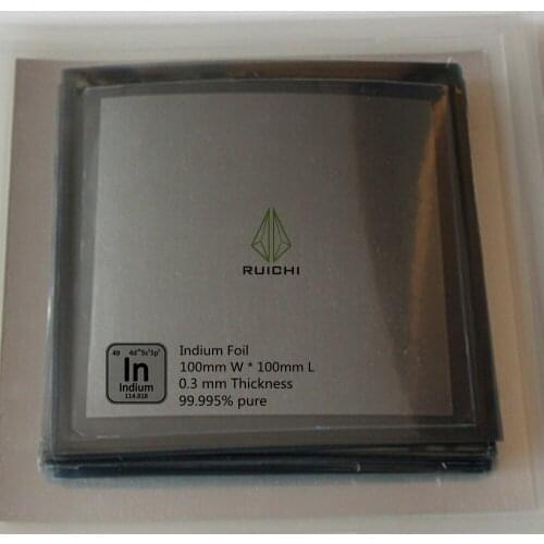 Indium Foil 0.3*100*100mm 99.995% Pure Indium Foil Metal Sheet