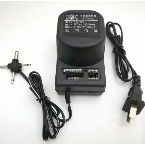 AC 220V IN Adjustable output Power Adapter Out DC 3V 6V 9V 12V 1000MA 1A Transformer