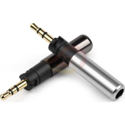 2.5mm 3 Pole Stereo Metal Adapter Audio Jack Gold DIY Earphone Plug For Precision Bass-driven Momentum Headphone Wire Connector