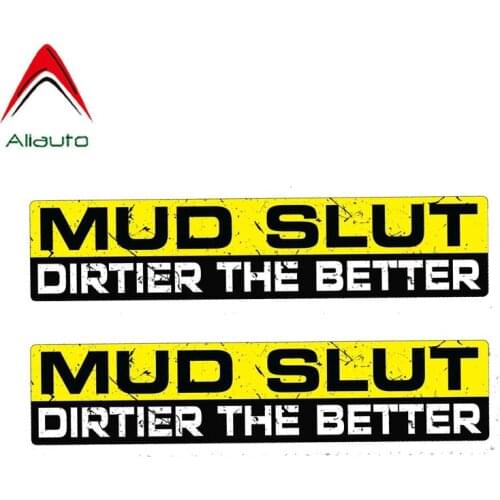 Aliauto 2 X Warning Car Sticker Mud Slut Dirtier The Better Reflective Waterproof Decal PVC for Seat Vw Nissan Suzuki,17cm*3cm