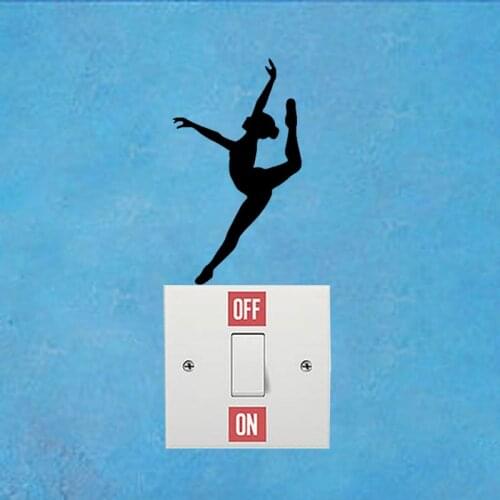 Ballet Girl Gymnast Dance Fashion Light Switch Decals Vinyl Wall Stickers 5WS1299
