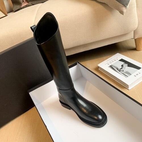 Brand Knight Boots 2020 New Thin Boots Net Red Show Thin Boots Straight High Boots Elastic Band Martin Boots