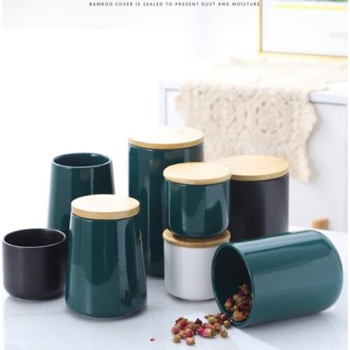 Household ceramic emerald sealed sugar kitchen seasoning cans seasoning bottles boxes canister set jars
