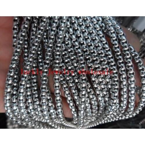 Lot 10meter in bulk Stainless Steel Fashion 3mm/ 4mm Box Square Rolo Link Chain Jewelry Finding /Marking Chain
