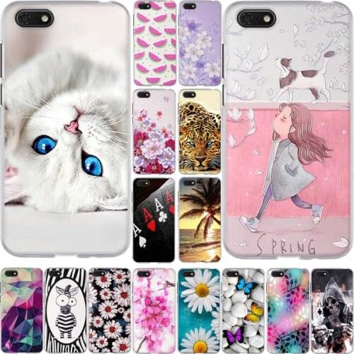 Case For Huawei Y5 2018 / Y5 Prime 2018 / Honor Play 7 / Honor 7s Soft TPU Silicone Cover Flower Painted For Honor 7A 5.45" Case